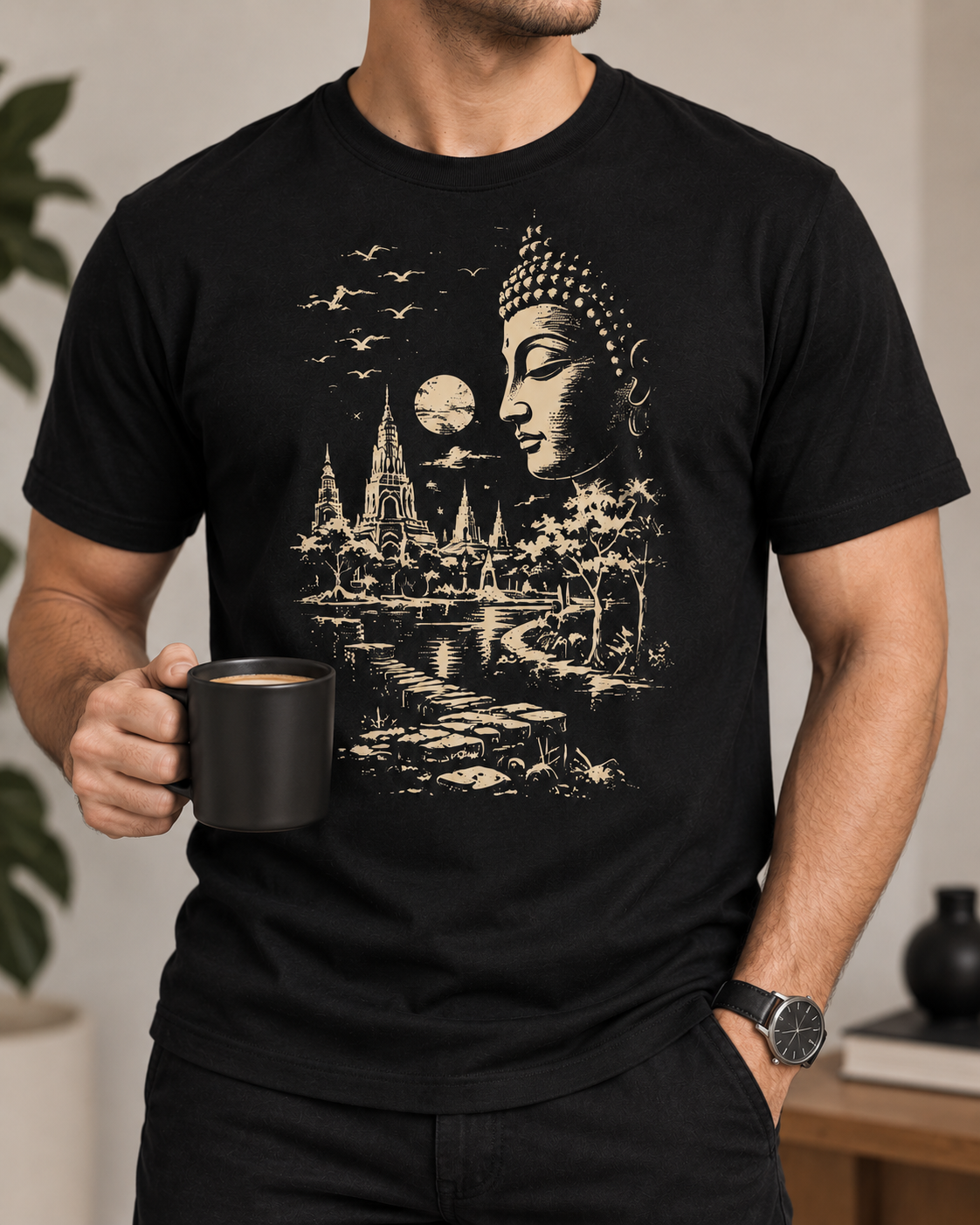 Buddha T-Shirt – Moonlit Temple