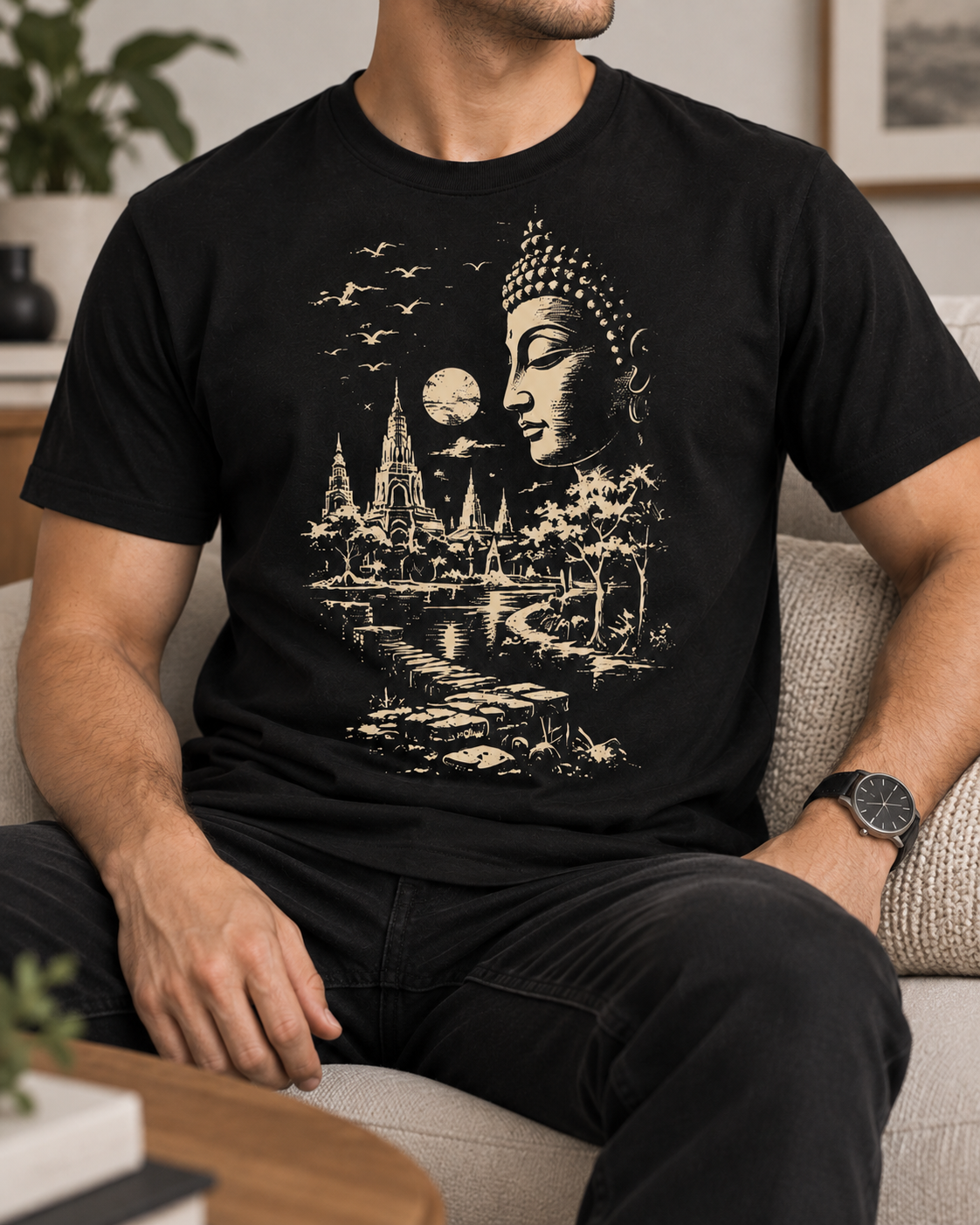 Buddha T-Shirt – Moonlit Temple