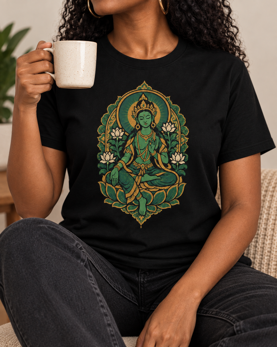 Green Tara T-Shirt – Lotus Art