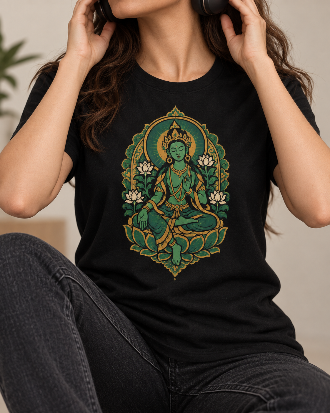 Green Tara T-Shirt – Lotus Art