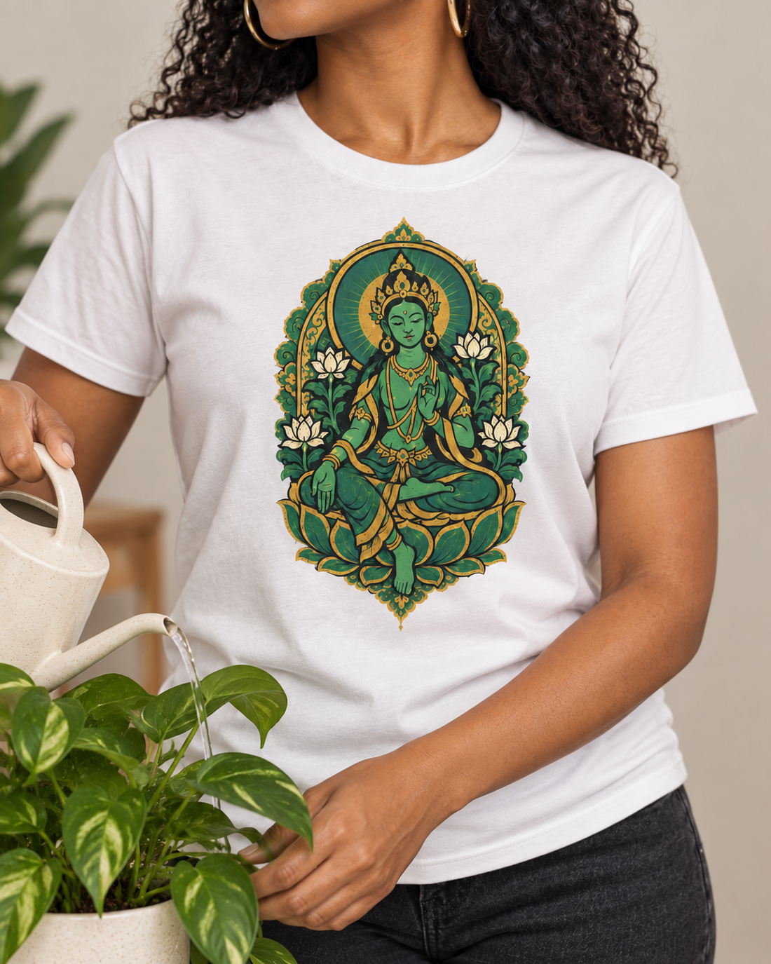 Green Tara T-Shirt – Lotus Art
