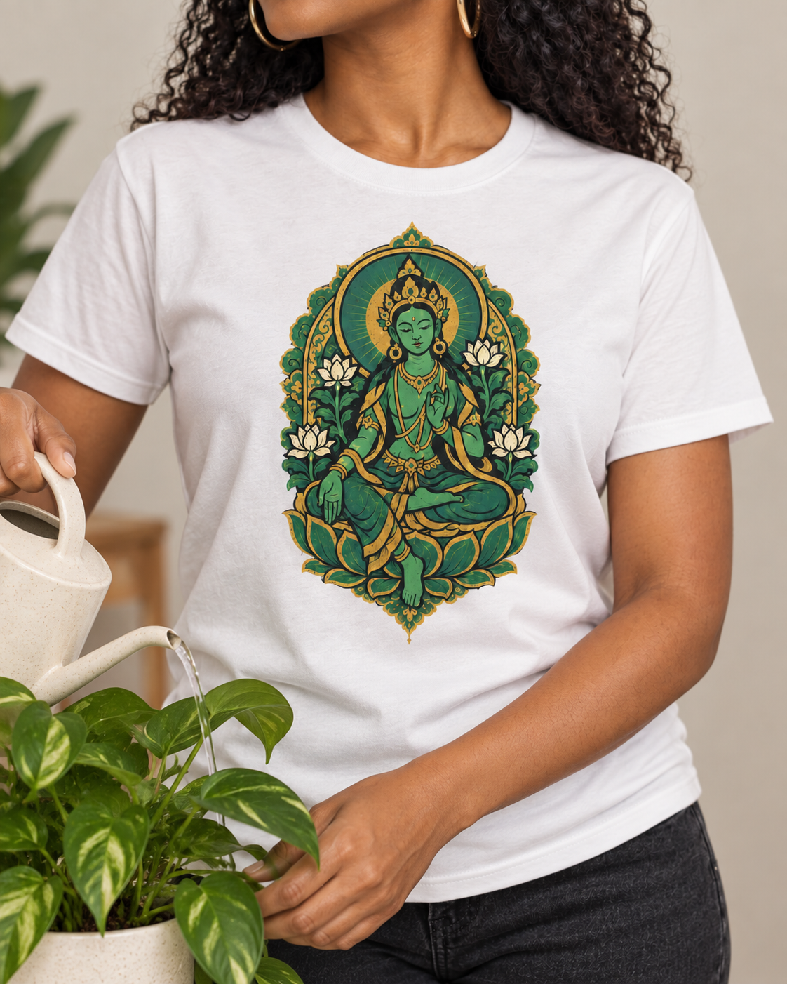 Green Tara T-Shirt – Lotus Art