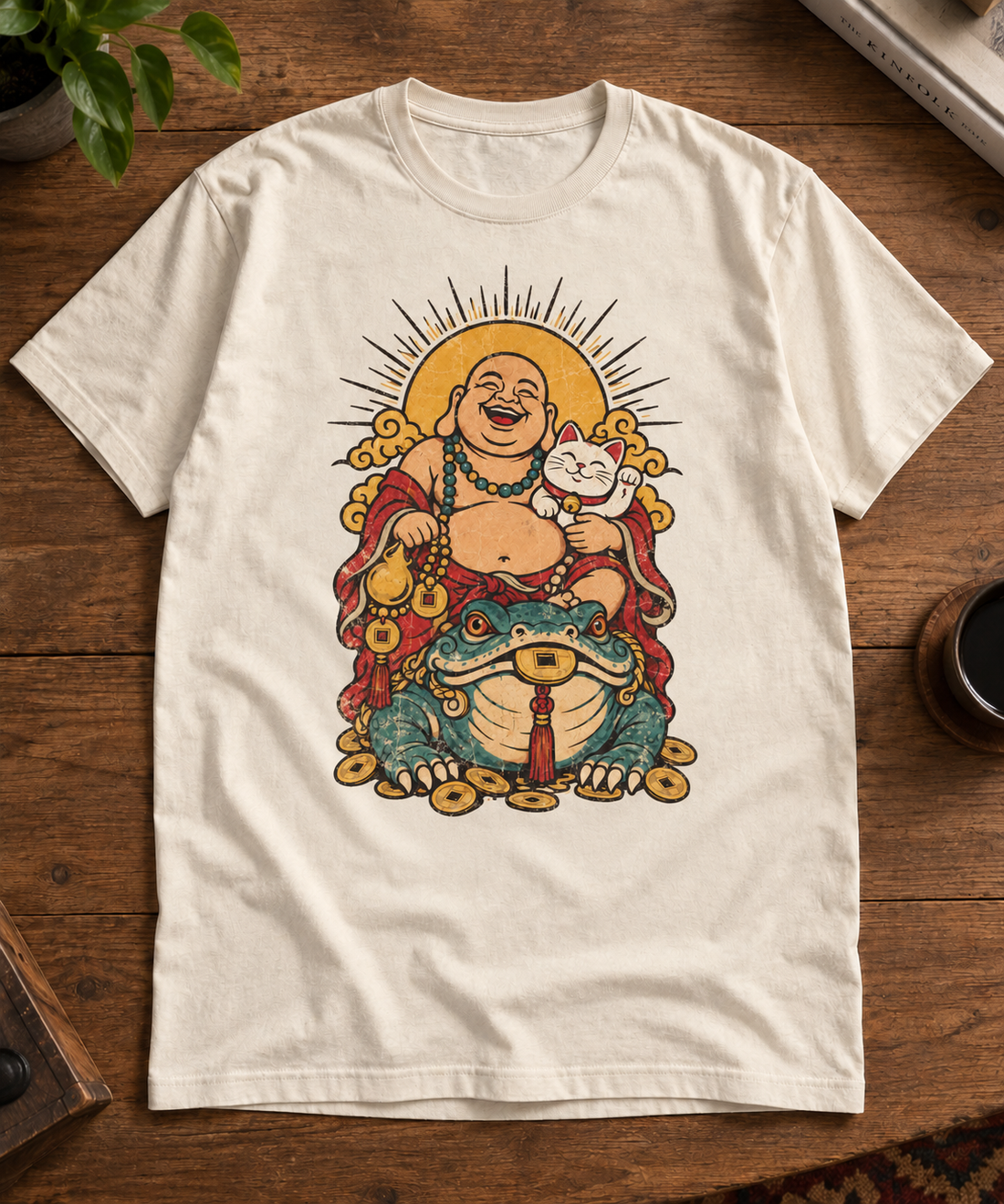 Laughing Buddha T-Shirt – Lucky Cat