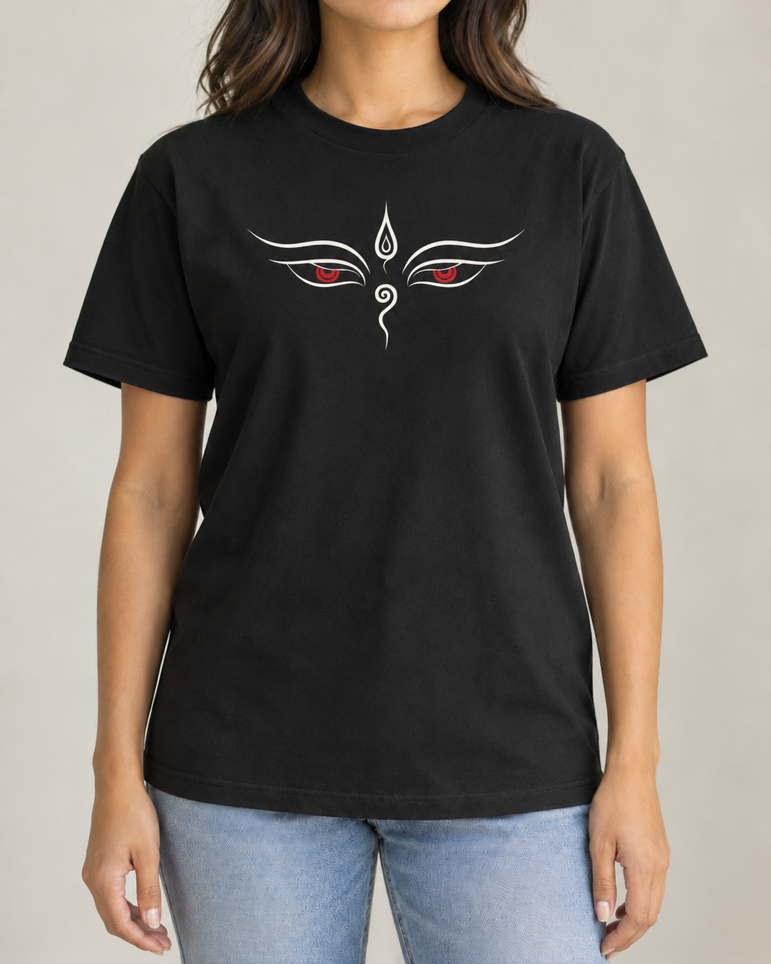 Buddha Eyes T-Shirt - Minimalist Line Art Graphic, Unisex