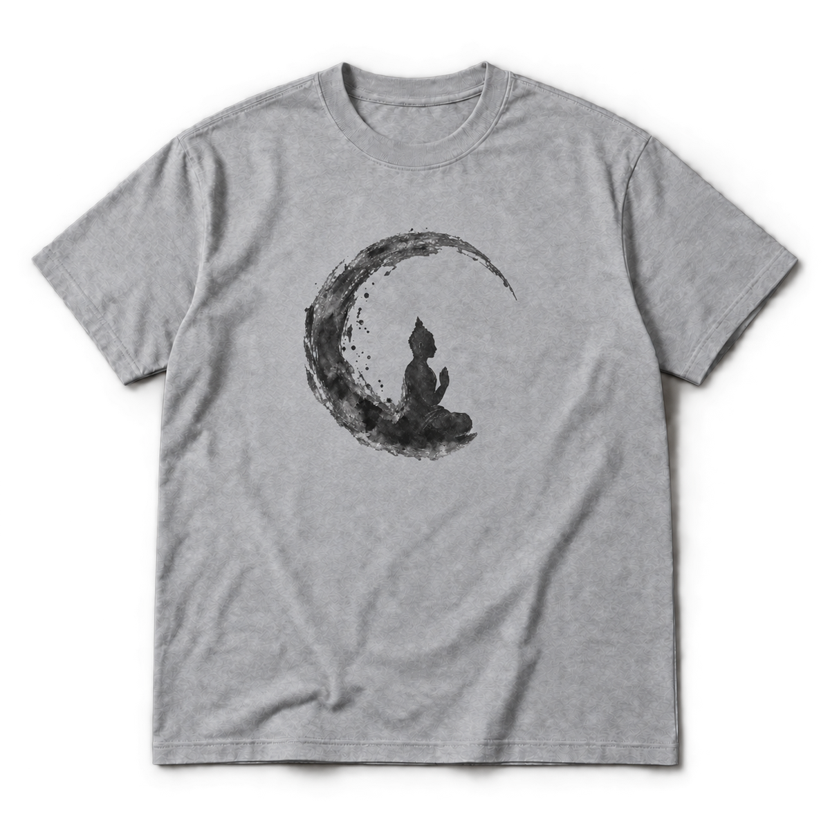 Buddha Meditation T-Shirt - Crescent Moon Silhouette, Unisex