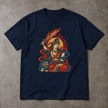 Manjushri T-Shirt - Flaming Sword Buddhist Graphic, Unisex