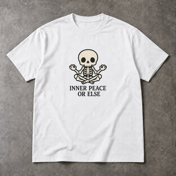 Inner Peace T-Shirt - Meditating Skeleton Graphic, Unisex